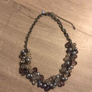 NY & Co. Silver Pearl and Clear Beads Necklace
